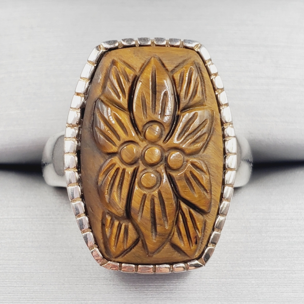 Tigers Eye Silver Ring